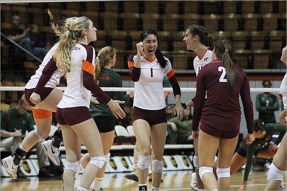 2013.11.08. Miami FL at VT. Volleyball.