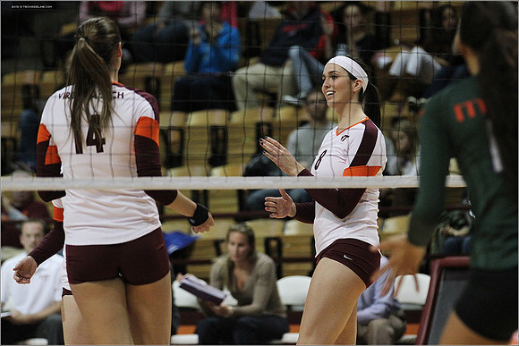 2013.11.08. Miami FL at VT. Volleyball.