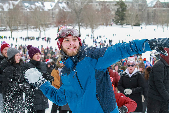2022.01.17. Annual Snowball Battle at Virginia Tech.