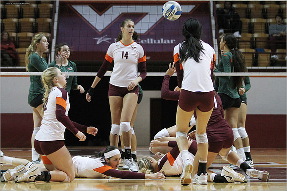 2013.11.08. Miami FL at VT. Volleyball.