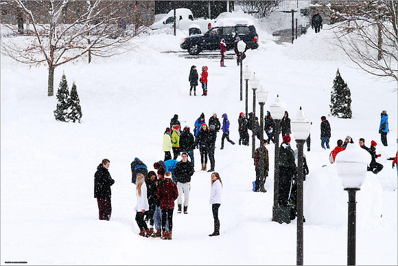 Snow on Campus. Virginia Tech.