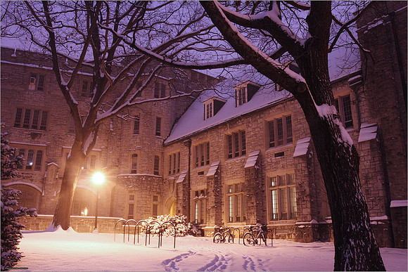 Snow on Campus. Virginia Tech.