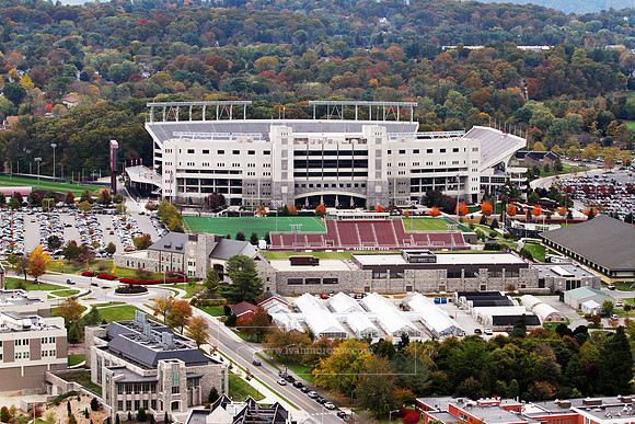 Aerial View of Virginia Tech Main Campus.