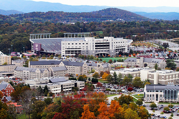 Aerial View of Virginia Tech Main Campus.