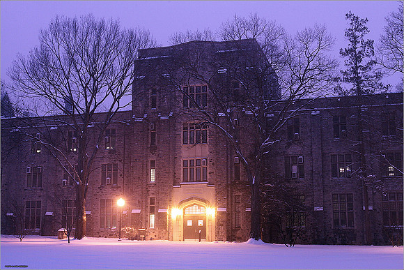 Snow on Campus. Virginia Tech.