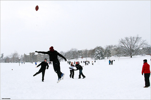 Snow on Campus. Virginia Tech.