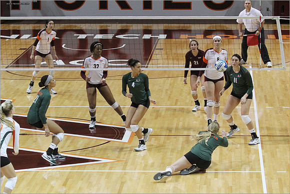 2013.11.08. Miami FL at VT. Volleyball.
