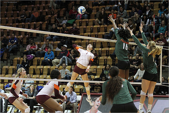 2013.11.08. Miami FL at VT. Volleyball.