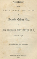 1878.06.12. Hon. Clarkson Nott Potter Address.