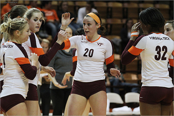 2013.11.08. Miami FL at VT. Volleyball.