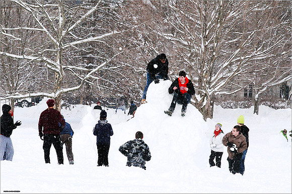 Snow on Campus. Virginia Tech.