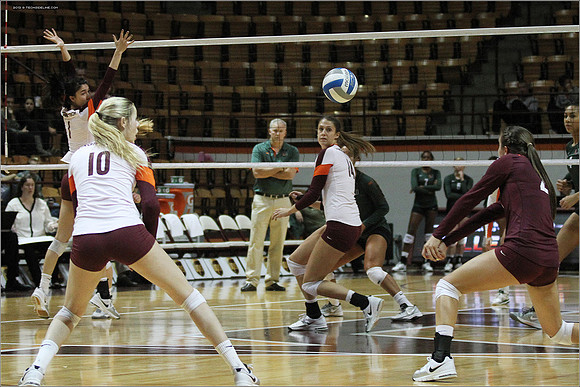2013.11.08. Miami FL at VT. Volleyball.