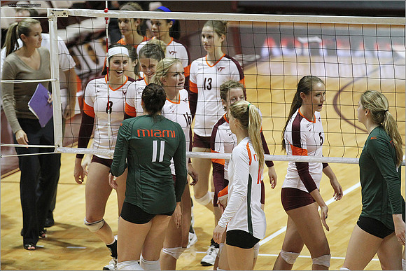 2013.11.08. Miami FL at VT. Volleyball.