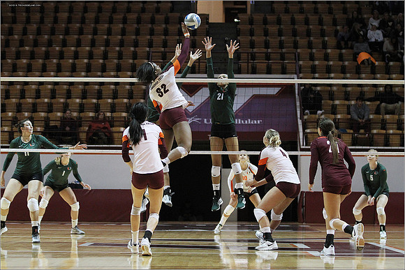 2013.11.08. Miami FL at VT. Volleyball.
