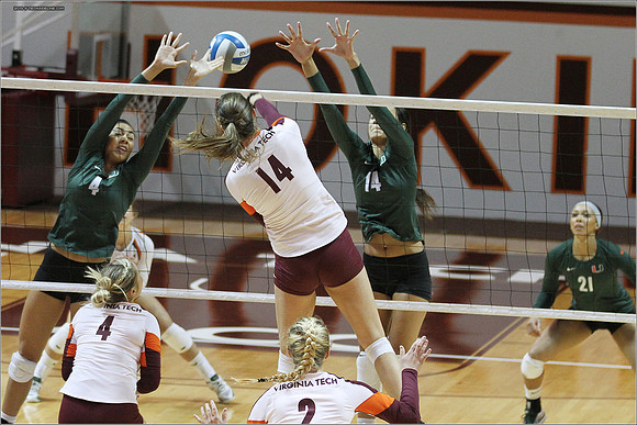 2013.11.08. Miami FL at VT. Volleyball.