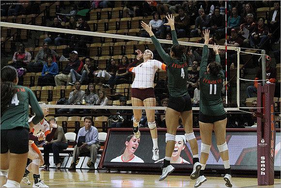 2013.11.08. Miami FL at VT. Volleyball.