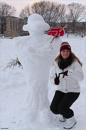 Snow on Campus. Virginia Tech.