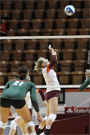 2013.11.08. Miami FL at VT. Volleyball.