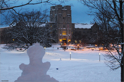 Snow on Campus. Virginia Tech.