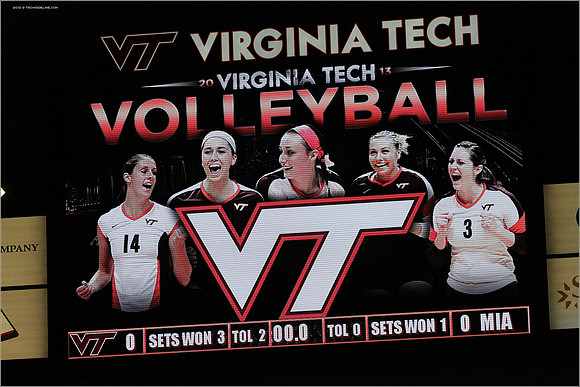 2013.11.08. Miami FL at VT. Volleyball.