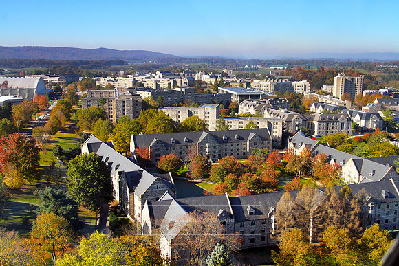 Aerial View of Virginia Tech Main Campus.