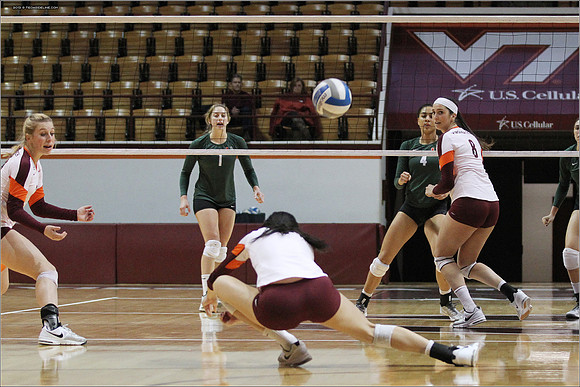 2013.11.08. Miami FL at VT. Volleyball.