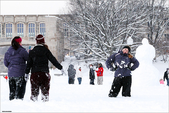 Snow on Campus. Virginia Tech.