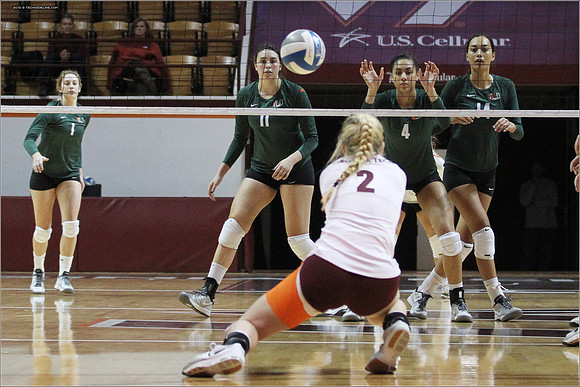 2013.11.08. Miami FL at VT. Volleyball.