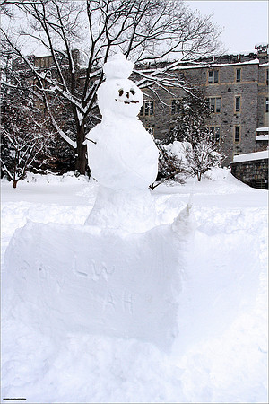 Snow on Campus. Virginia Tech.