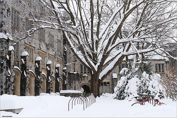 Snow on Campus. Virginia Tech.