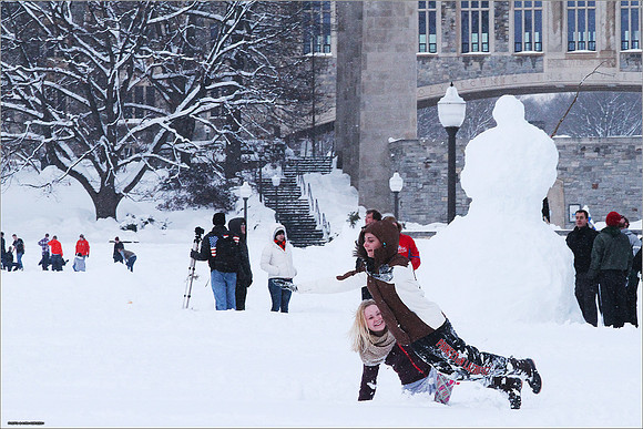 Snow on Campus. Virginia Tech.