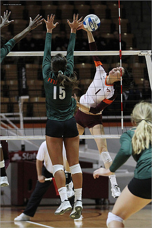 2013.11.08. Miami FL at VT. Volleyball.