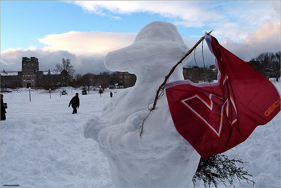 Snow on Campus. Virginia Tech.