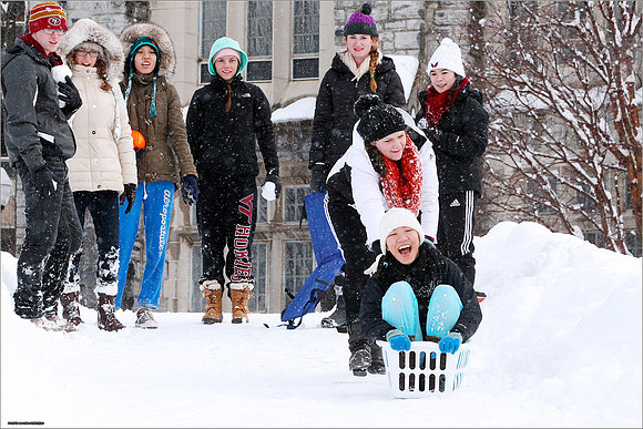 Snow on Campus. Virginia Tech.
