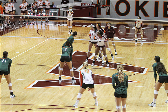 2013.11.08. Miami FL at VT. Volleyball.