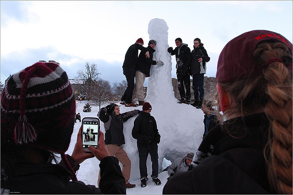 Snow on Campus. Virginia Tech.