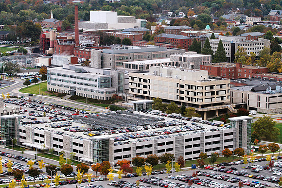 Aerial View of Virginia Tech Main Campus.