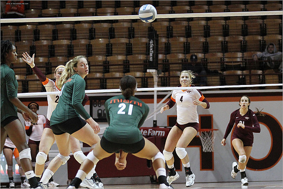2013.11.08. Miami FL at VT. Volleyball.