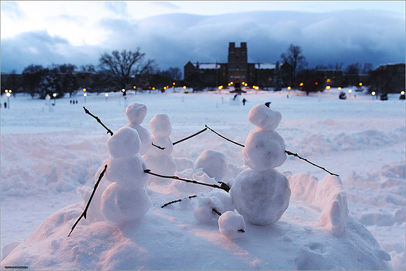 Snow on Campus. Virginia Tech.
