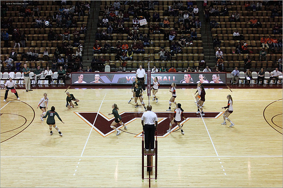 2013.11.08. Miami FL at VT. Volleyball.