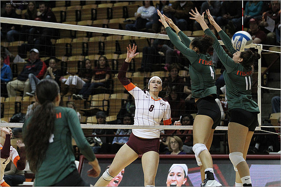 2013.11.08. Miami FL at VT. Volleyball.