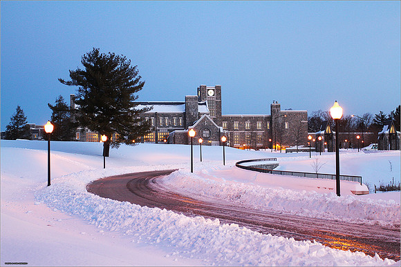 Snow on Campus. Virginia Tech.