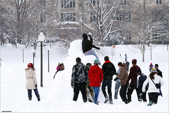 Snow on Campus. Virginia Tech.